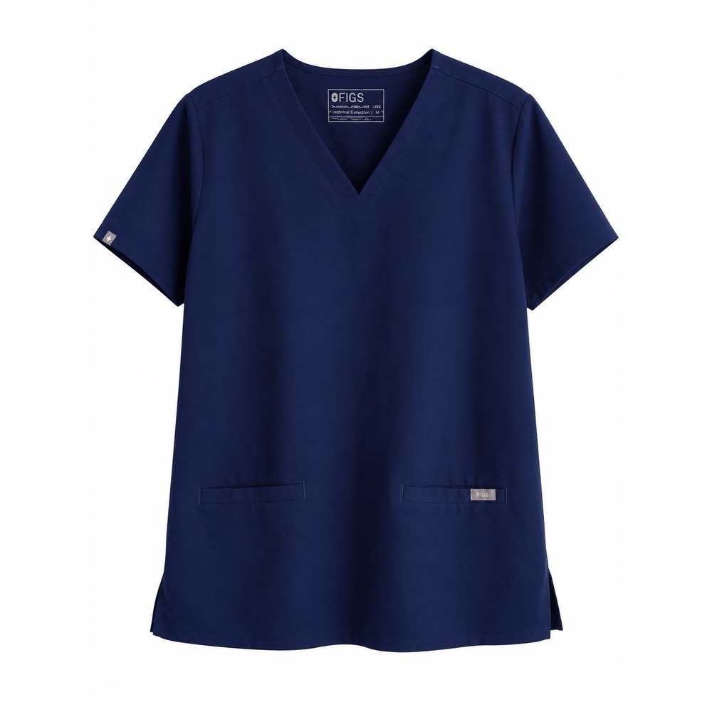 FIGS Navy Blue Scrub Top 5XL V-Neck Medical Uniform Plus Size